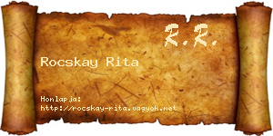 Rocskay Rita névjegykártya