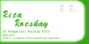 rita rocskay business card
